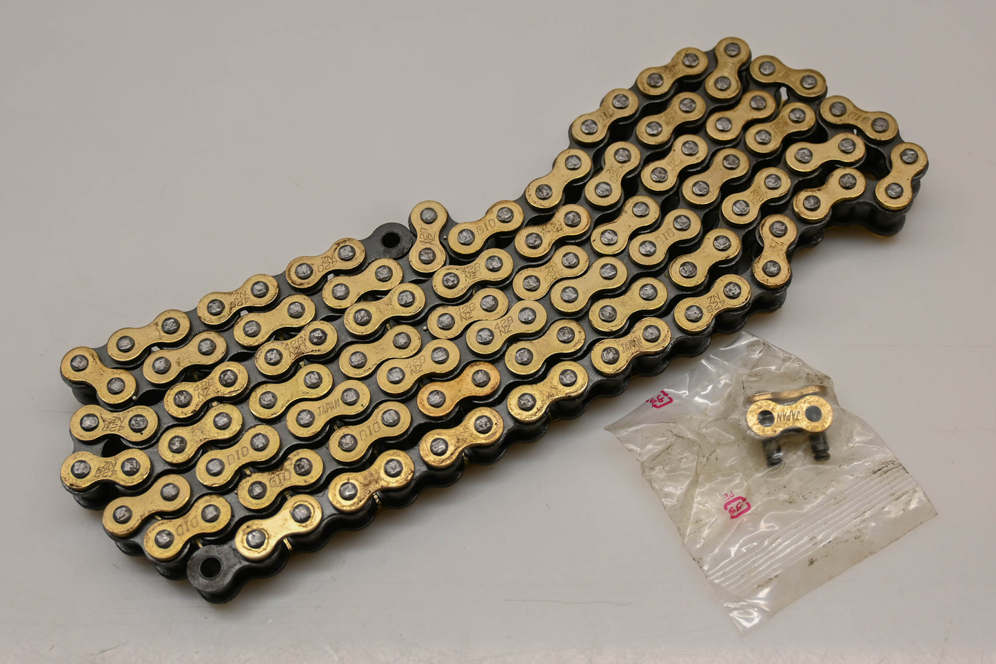 DID 4525516168250, 428NZ SDH G&B-120FB 428 120L Gold Racing Chain Kit NOS