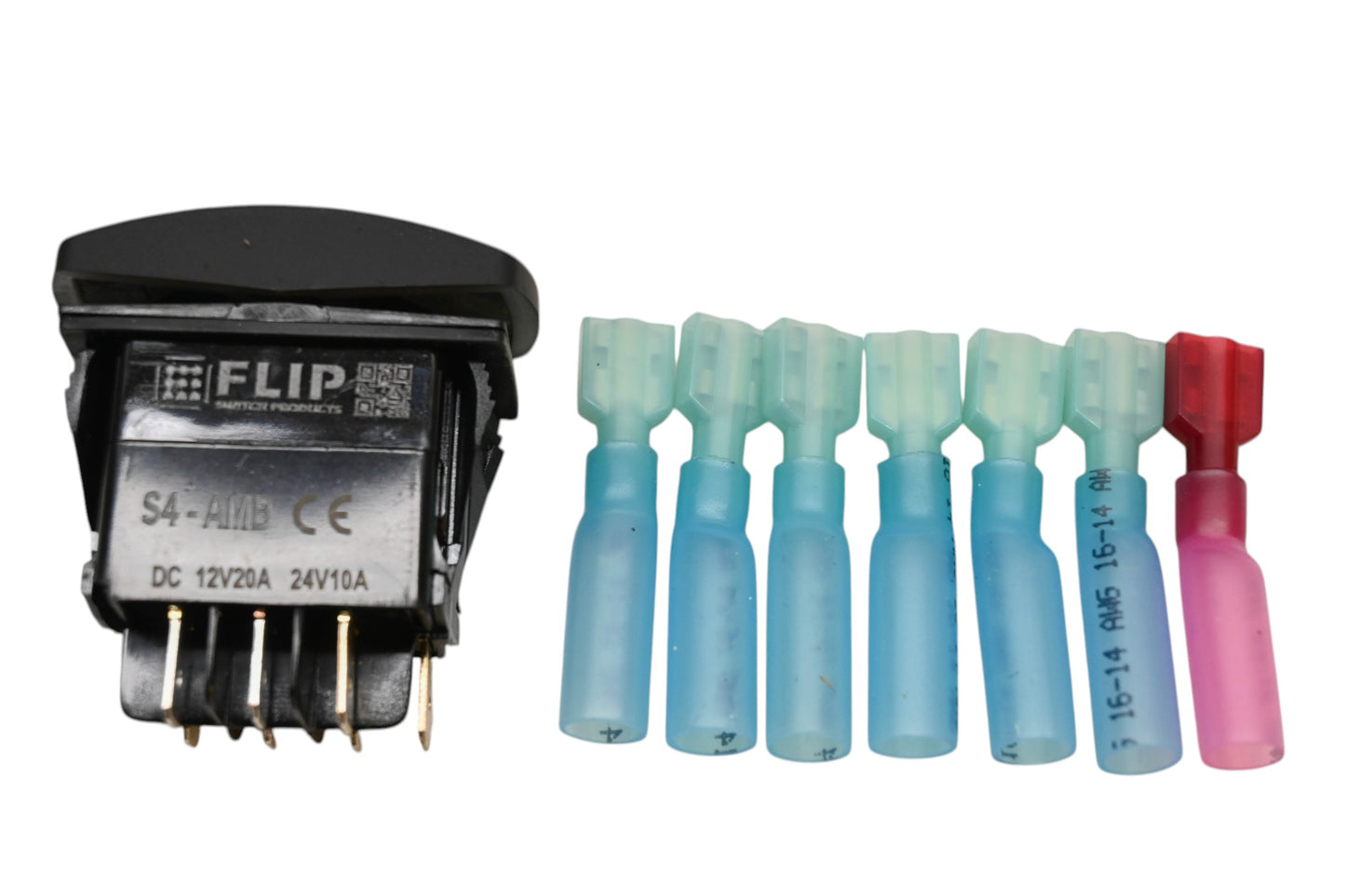 Flip 12-9090, SC4-AMB-A24 LED Backlit On-Off-On Rocker Switch Kit NOS