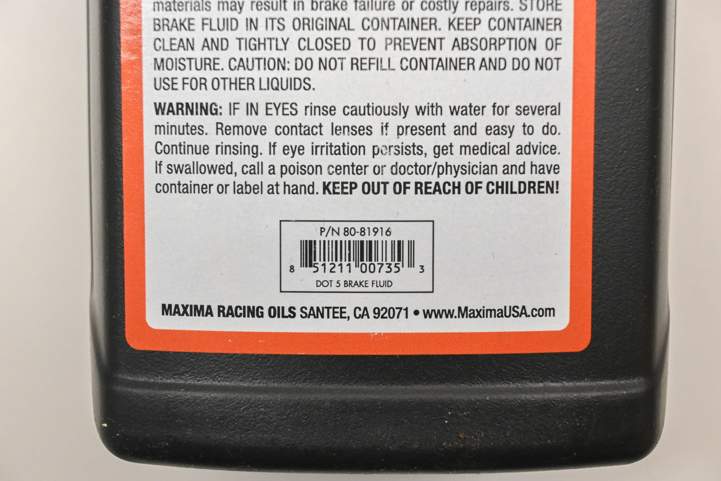 Maxima 80-81916 DOT 5 Silicone Brake Fluid NOS