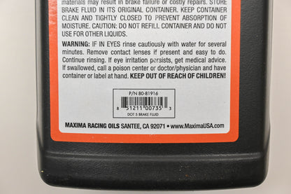 Maxima 80-81916 DOT 5 Silicone Brake Fluid NOS