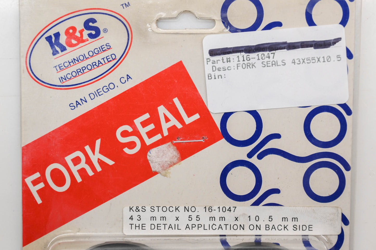 K&S 16-1047, 116-1047 43 x 55 x 10.5MM Fork Seals NOS