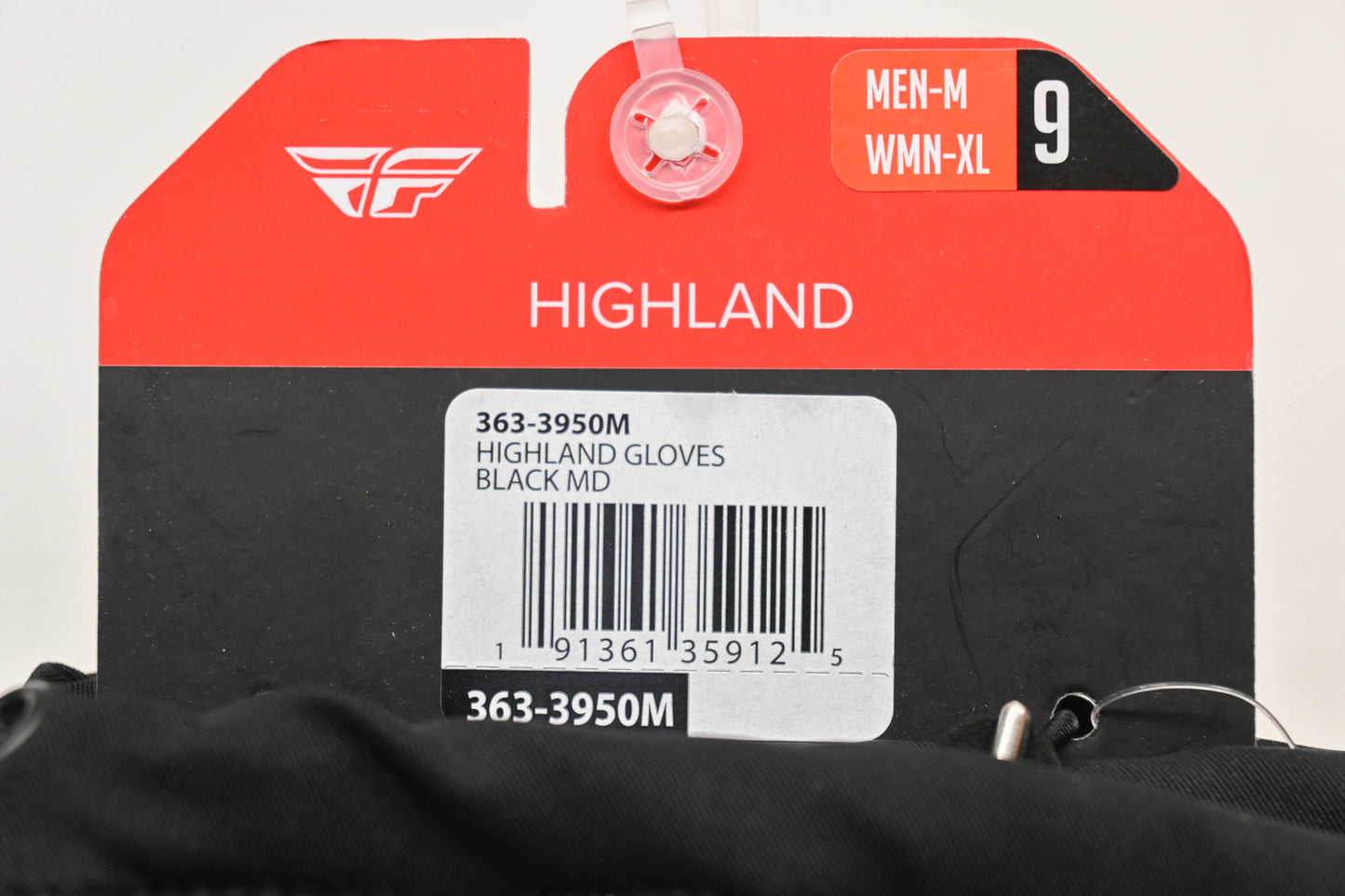 Fly Racing 363-3950M Medium Black Highland Gloves NOS