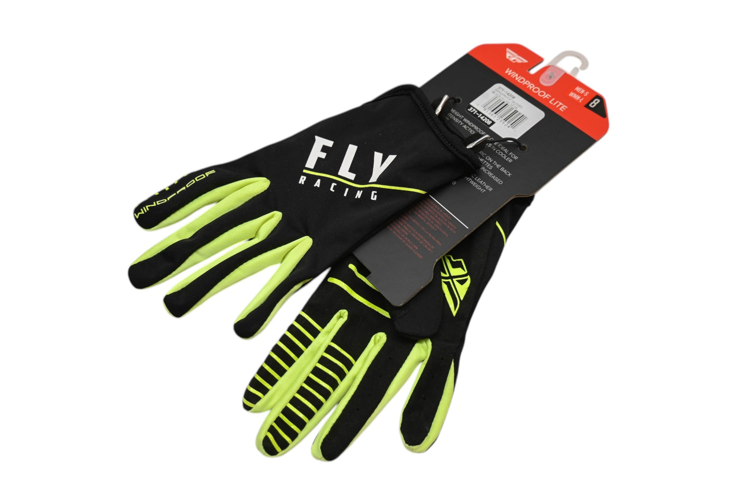 Fly Racing 371-14208 Small Black/Hi-Vis Windproof Gloves NOS