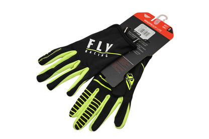 Fly Racing 371-14208 Small Black/Hi-Vis Windproof Gloves NOS