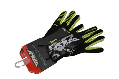 Fly Racing 371-14208 Small Black/Hi-Vis Windproof Gloves NOS