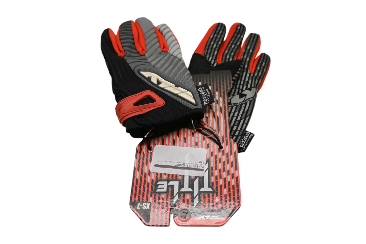 Fly Racing 367-02007 Black/Red Gloves Size 7 NOS