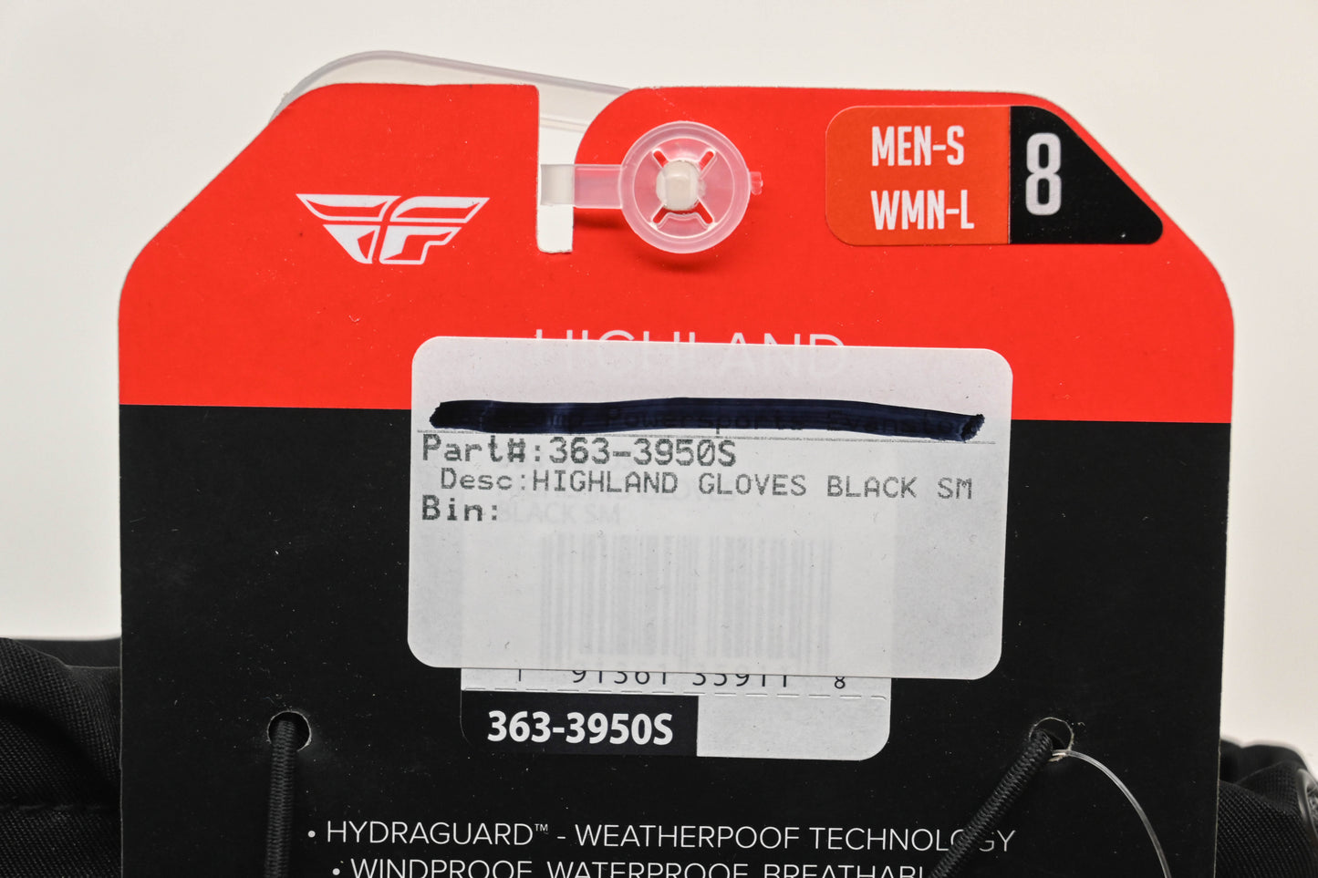 Fly Racing 363-3950S Small Black Highland Gloves NOS