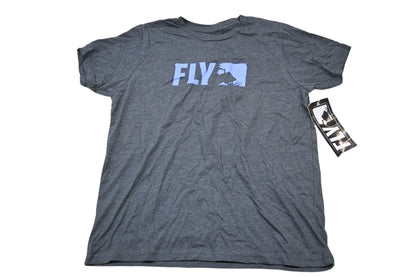 Fly Racing 352-0526YX Extra-Large Charcoal/Blue Youth Primary T-Shirt NOS