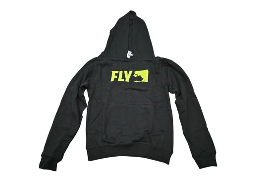 Fly Racing 354-0166YS Small Black/Hi-Vis Youth Primary Hoodie NOS