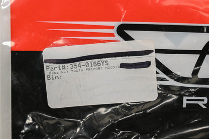 Fly Racing 354-0166YS Small Black/Hi-Vis Youth Primary Hoodie NOS
