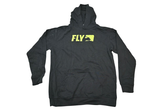 Fly Racing 354-0166YX Extra-Large Black/Hi-Vis Youth Primary Hoodie NOS