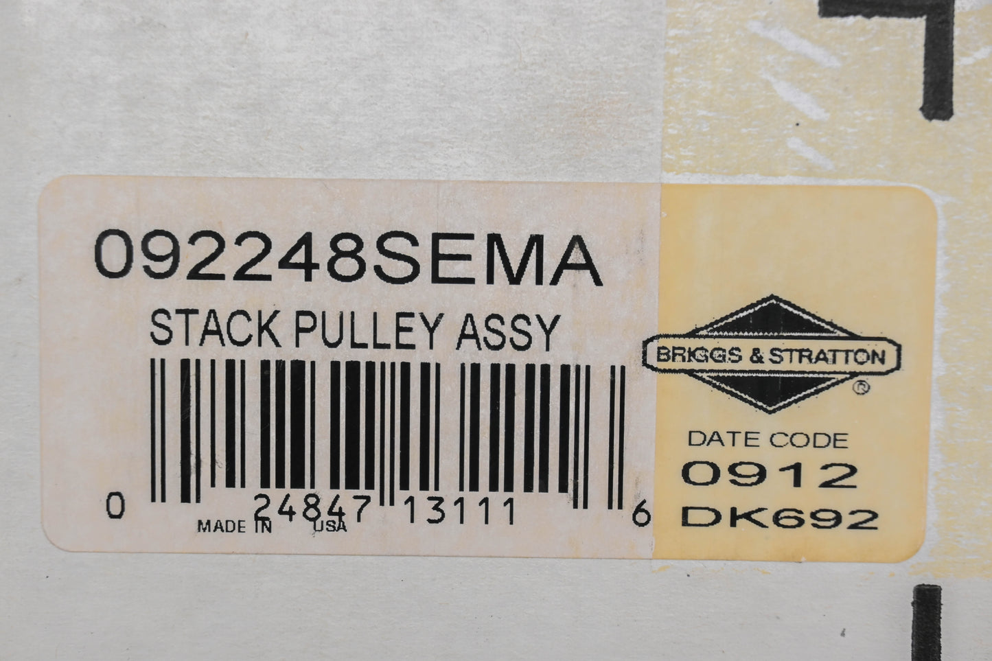New OEM Briggs & Stratton 092248SEMA, 092248SE Double Pulley Kit NOS