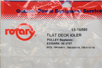 Rotary 13-16580, 95-3707, 756-04511 1-5/16" x 5-3/4" x 3/8" Flat Deck Idler Pulley NOS