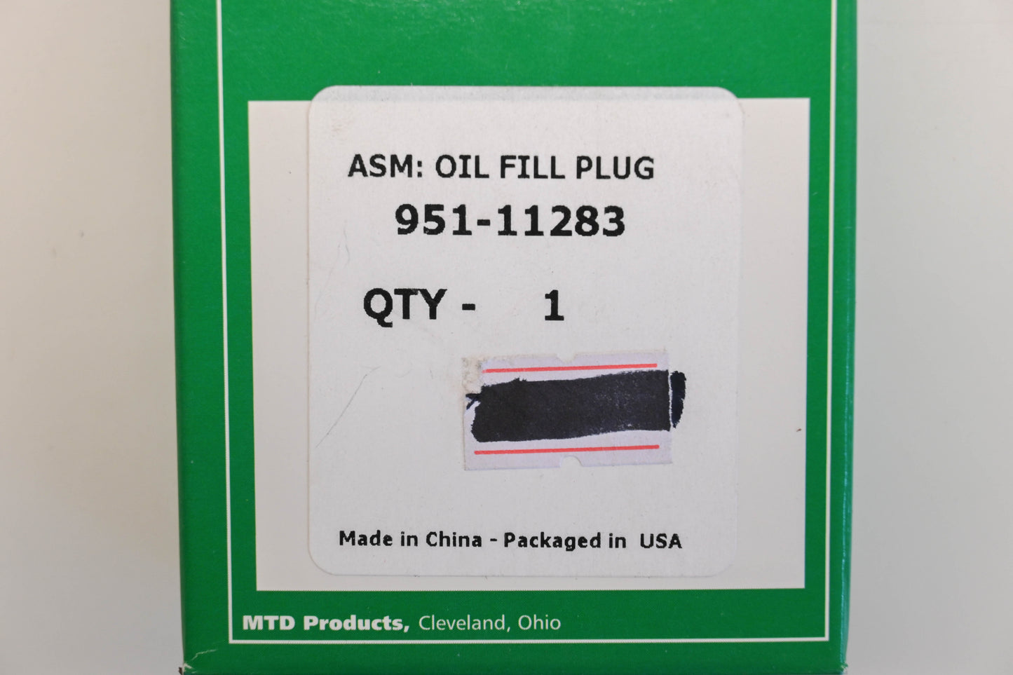 MTD 951-11283 Oil Fill Plug NOS