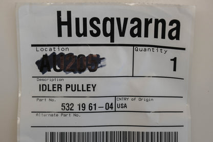 Husqvarna 532 19 61-04, 532196104 1-5/8" x 5-3/8" x 7/16" Idler Pulley NOS