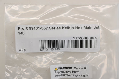 Pro X 45.140, 99101-357-140 #140 Large Hex Head Main Jets Qty 4 NOS