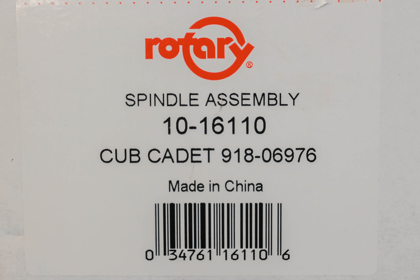 Rotary 10-16110, 918-06976 Spindle Assembly NOS