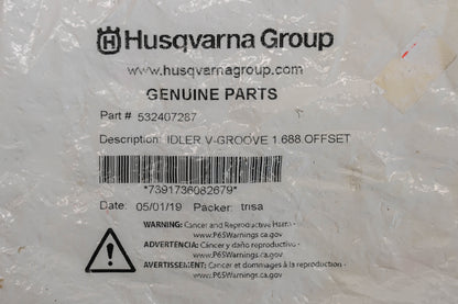 Husqvarna 532407287 3/8" x 3-1/2" x 1/2" V-Groove Idler Pulley NOS