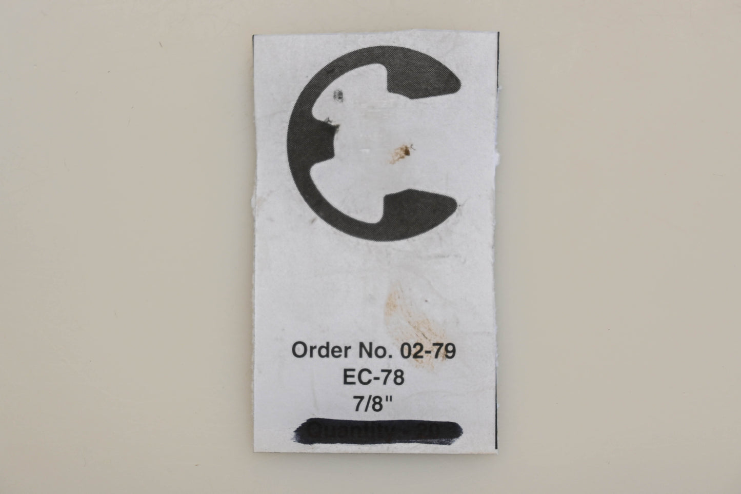 Rotary 02-79, EC-78 7/8" E-Clips Qty 2 NOS
