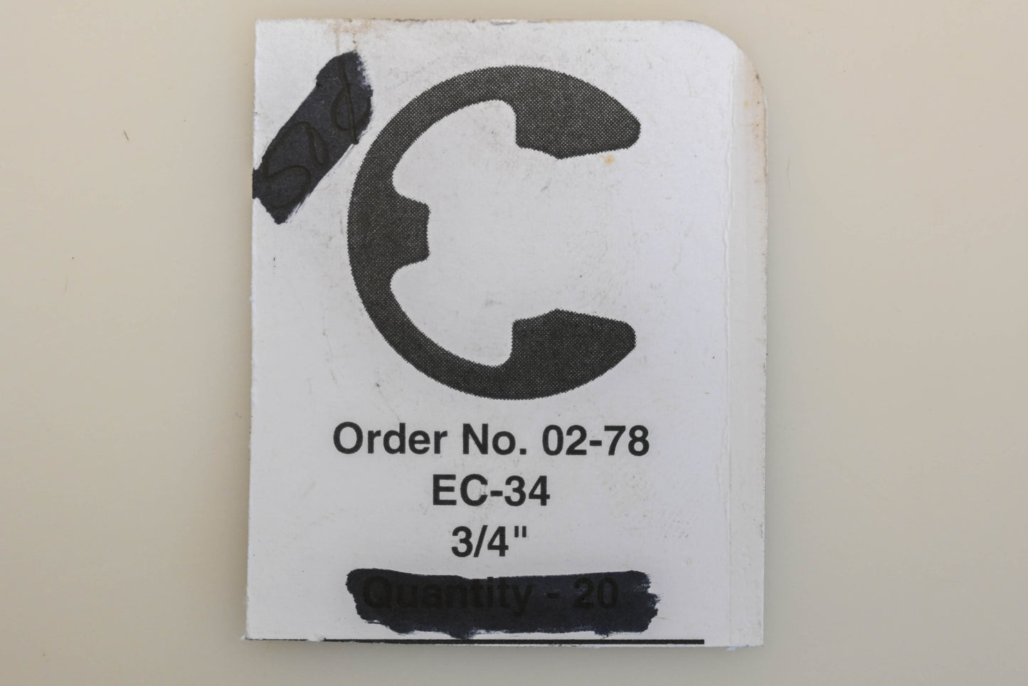 Rotary 02-78, EC-34 3/4" E-Clips Qty 2 NOS