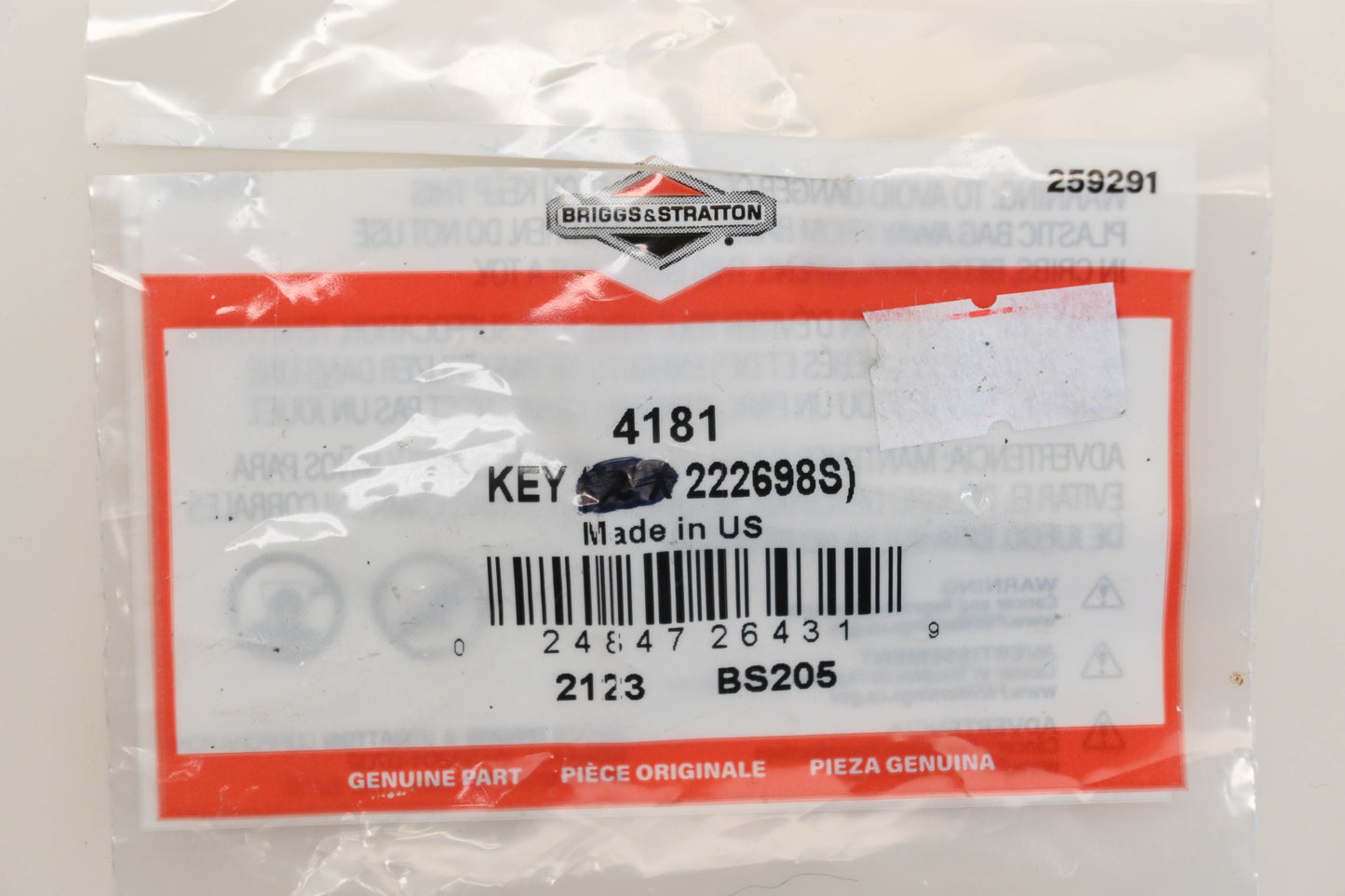 New OEM Briggs & Stratton 222698S Flywheel Keys Qty 5 NOS