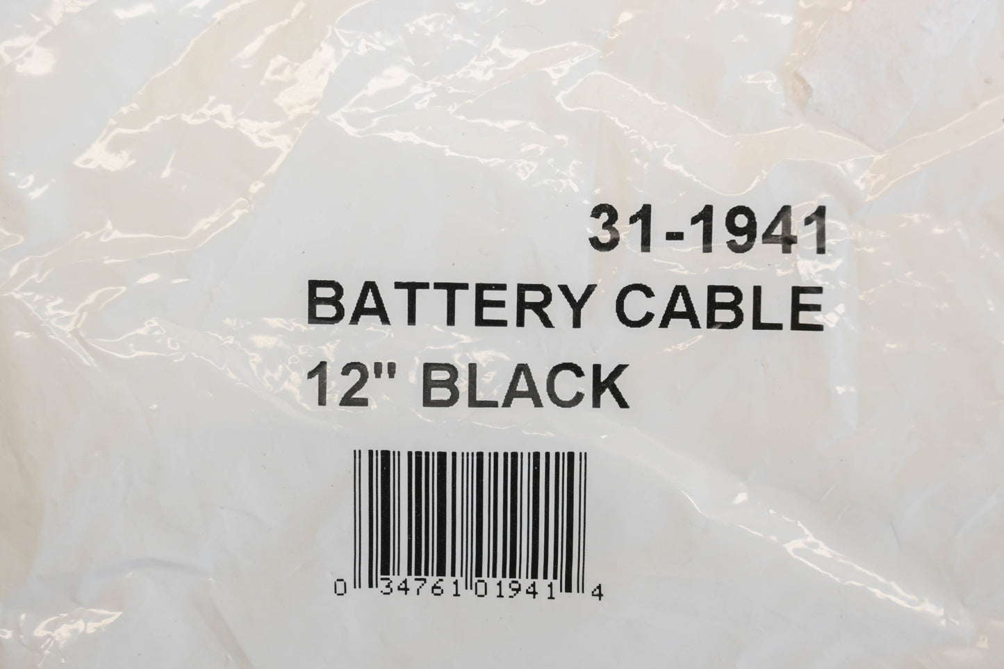 Rotary 31-1941 12" Black Battery Cable NOS