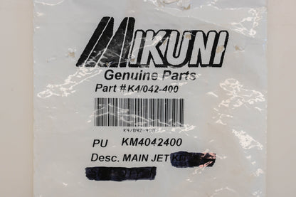 Mikuni K4/042-400 #400 Hex Main Jet NOS