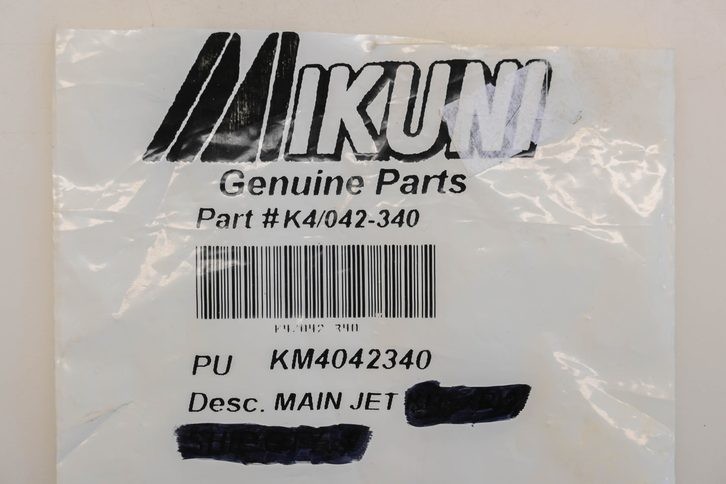 Mikuni K4/042-340 #340 Hex Main Jet NOS