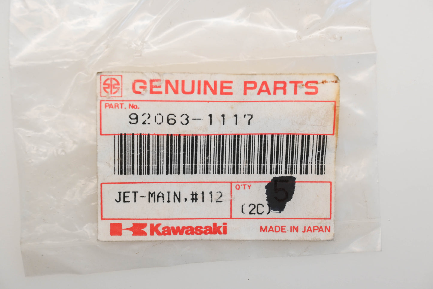 New OEM Kawasaki 92063-1117 #112 Main Jets Qty 4 NOS