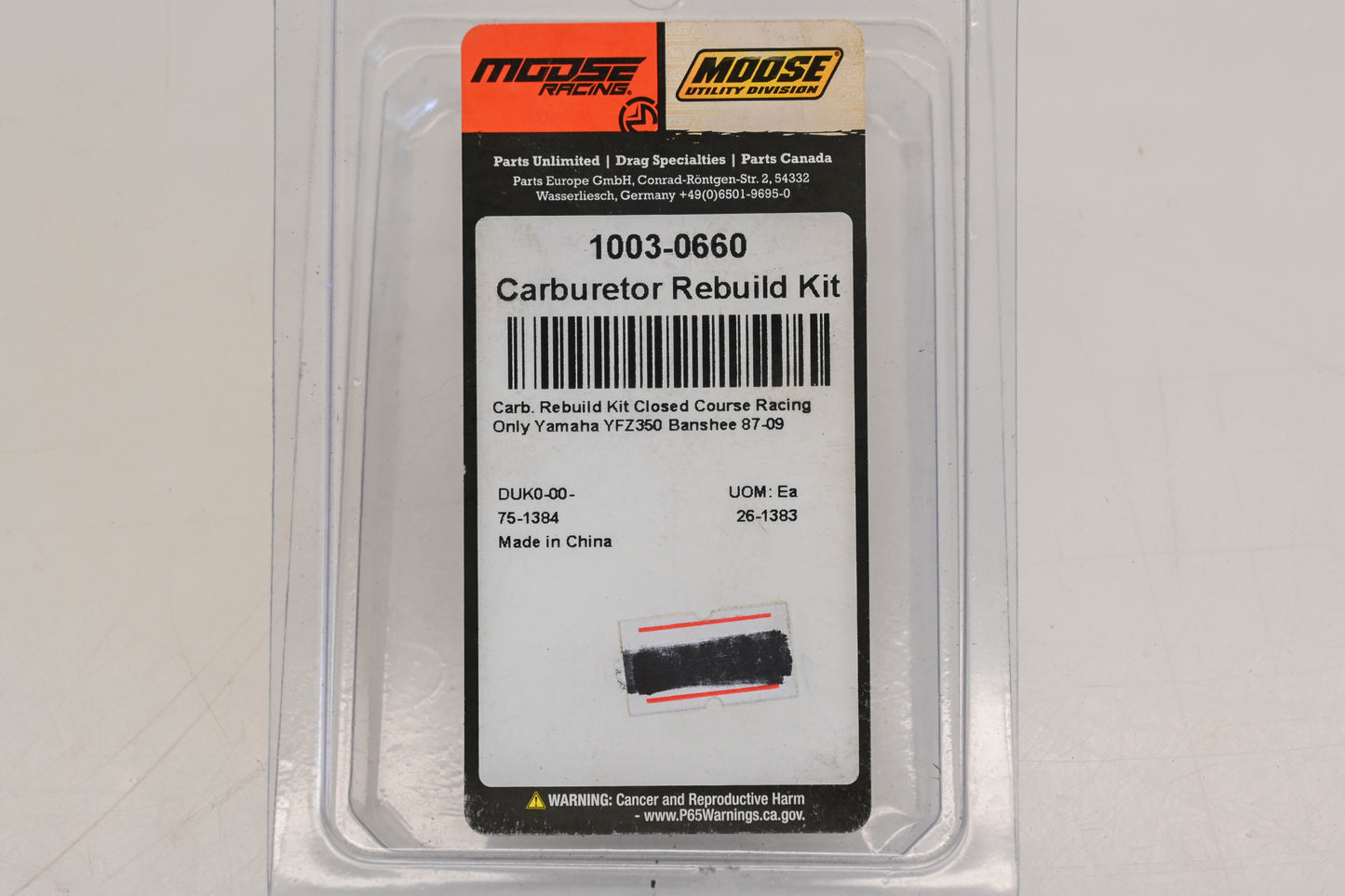 Moose Racing 1003-0660 Carburetor Repair Kit NOS