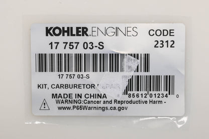 Kohler 17 757 03-S, 1775703S Carburetor Repair Kit NOS