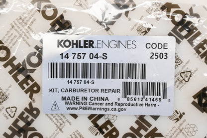 Kohler 14 757 04-S, 1475704S Carburetor Repair Kit NOS