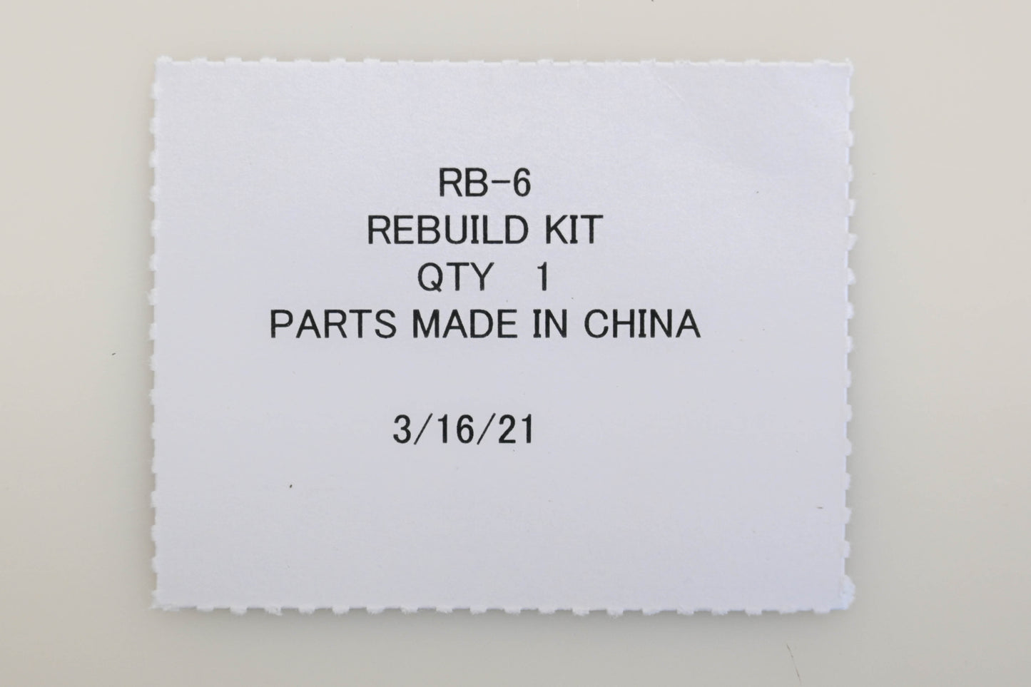 Zama RB-6 Carburetor Repair Kit NOS