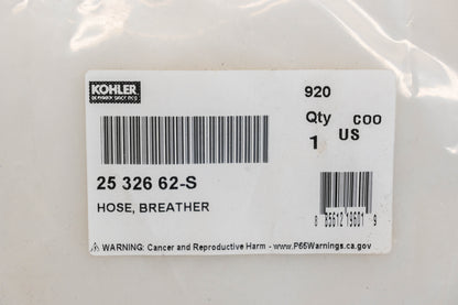 Kohler 25 326 62-S, 2532662S Breather Hose NOS