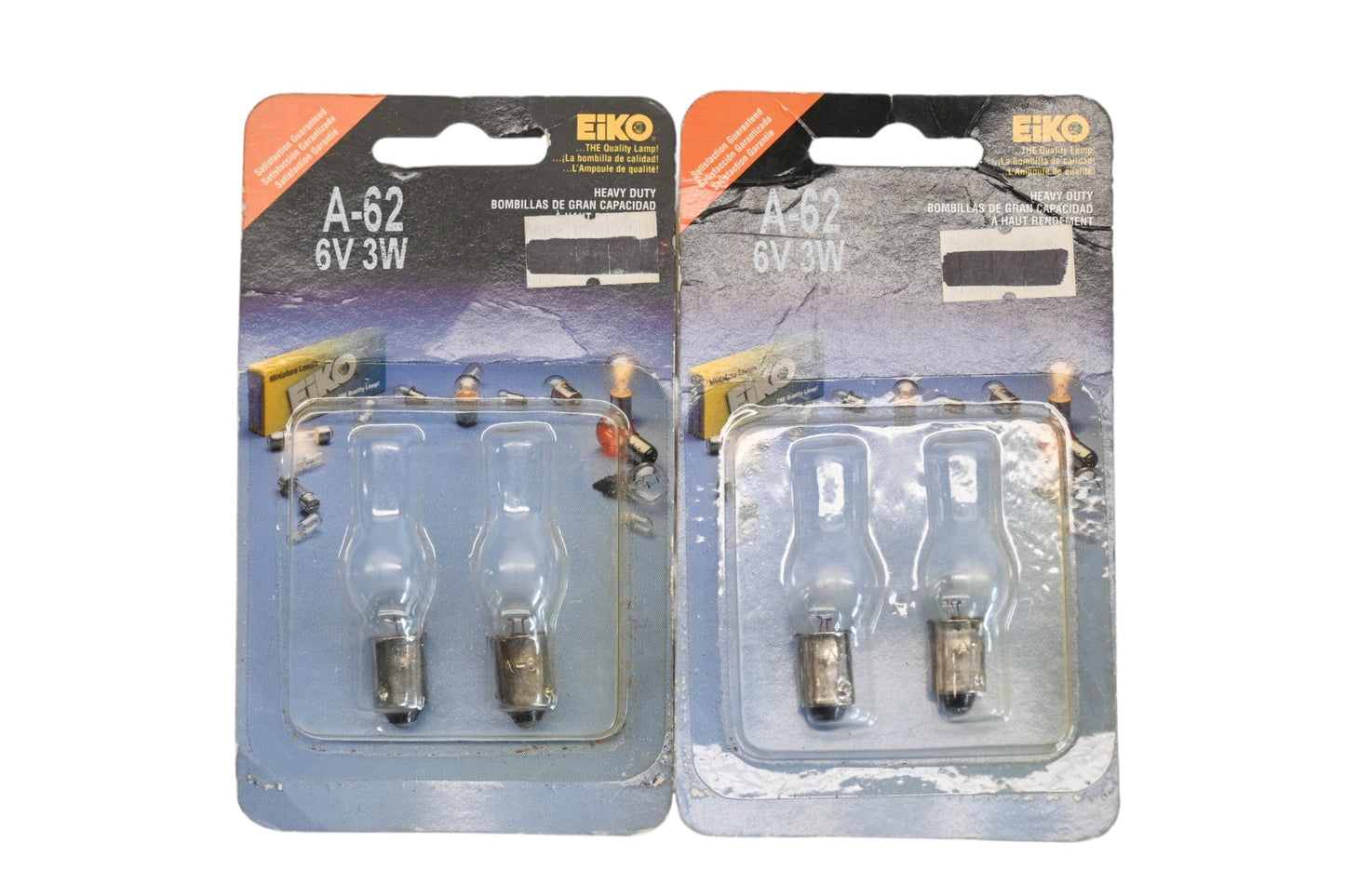 Eiko A-62, A-62-BP 6V-3W Heavy Duty Light Bulbs Qty 4 NOS