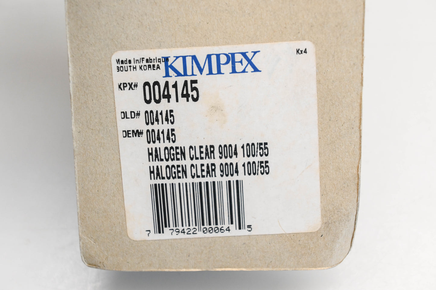 Kimpex 004145, 4145, 9004 12V-100/55W Halogen Headlight Bulb NOS