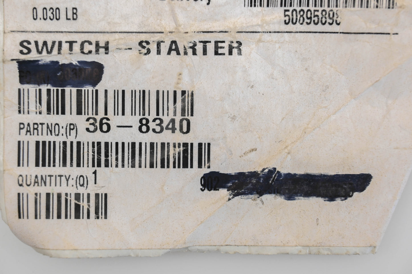 Toro 36-8340 Starter Switch NOS