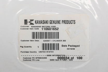 New OEM Kawasaki 11060-1652 Cylinder Gasket NOS