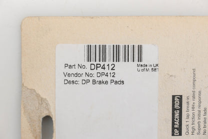 DP Brakes DP412, DP-412 Brake Pads NOS