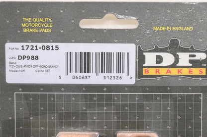 DP Brakes 1721-0815, DP988, DP-988 Brake Pads NOS