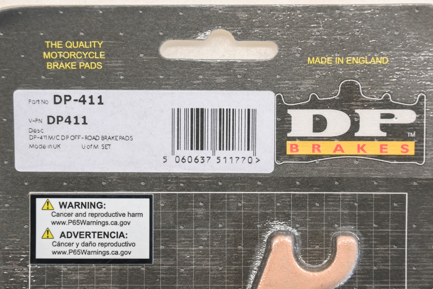 DP Brakes DP411, DP-411 Brake Pads NOS