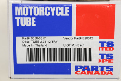 Parts Unlimited 0350-0317 2.75-12 TR4 Tube NOS