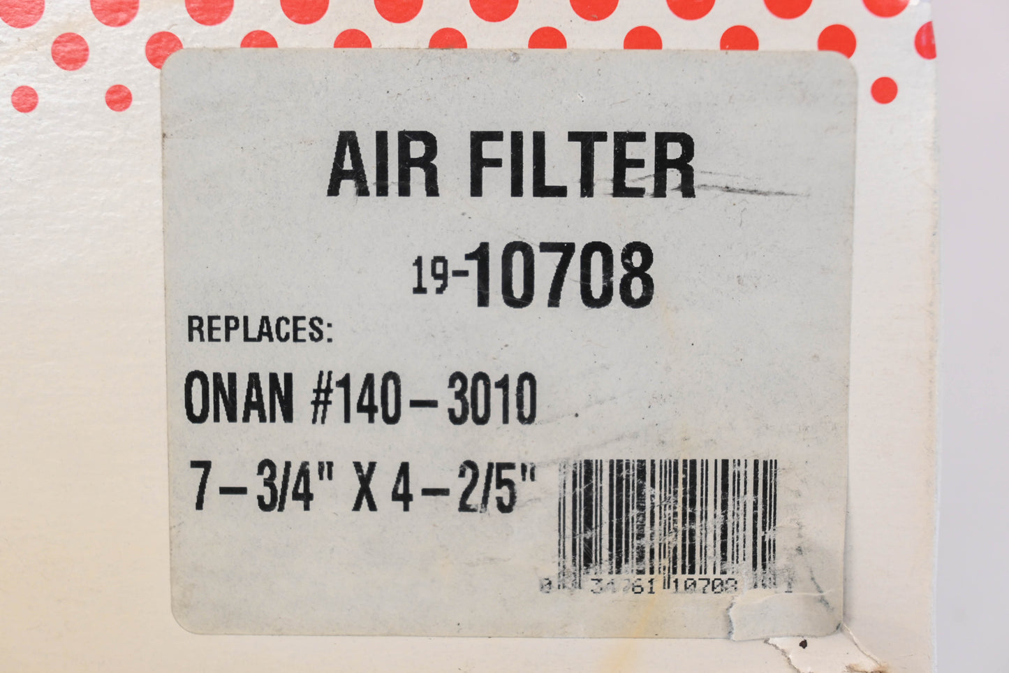 Rotary 19-10708, 140-3010 2-1/8" x 7-5/8" x 4-5/8" Air Filter NOS