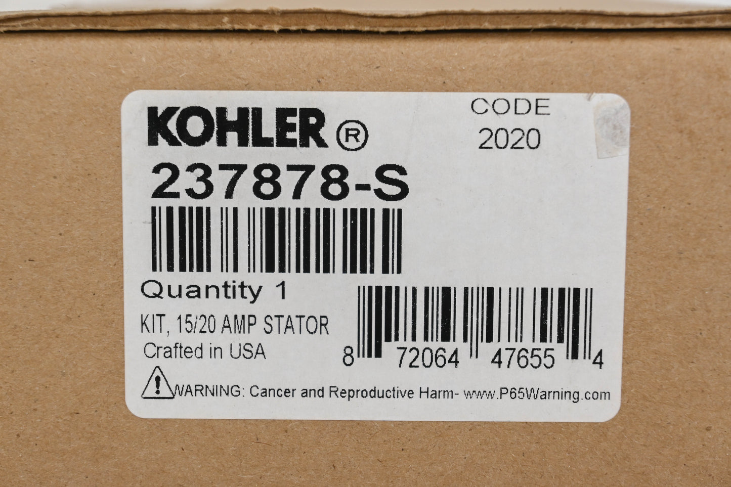 Kohler 237878-S 15/20Amp Stator Kit NOS