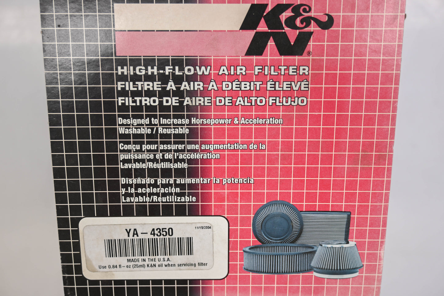 K&N YA-4350 Air Filter NOS