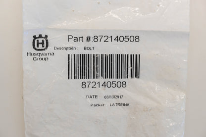 New OEM Husqvarna 872140508 5/16"-18 x 1" Carriage Bolt NOS
