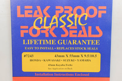 Leak Proof Seals 7243 43 x 55 x 9.5/10.5mm Fork Seal Kit NOS
