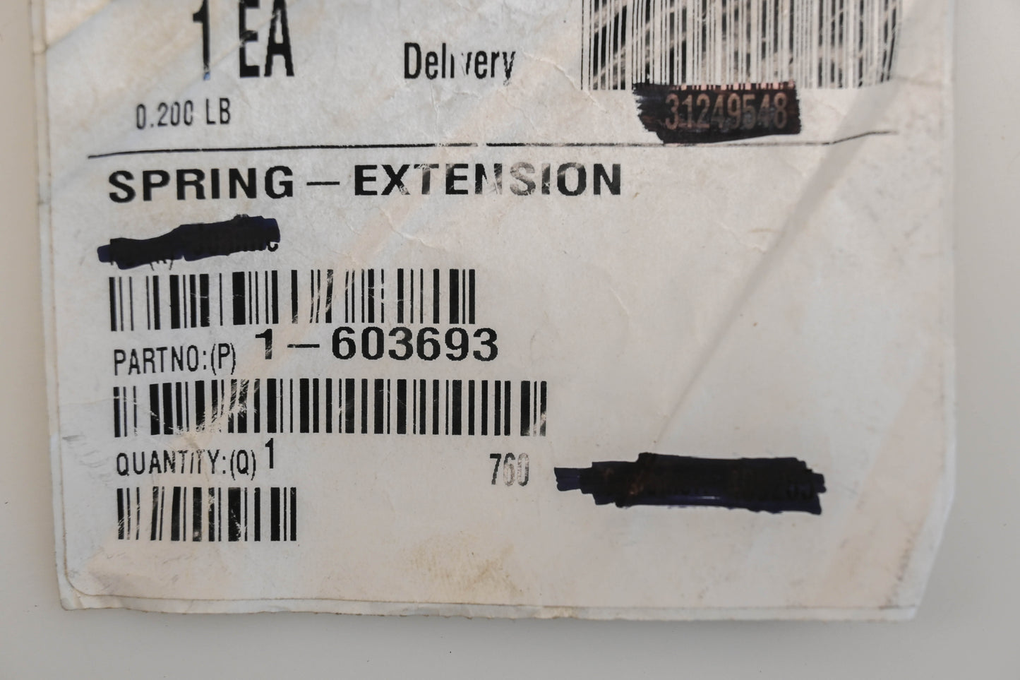 Toro 1-603693 1" x 7-3/16" Extension Spring NOS