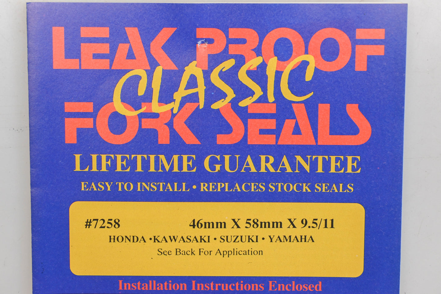Leak Proof Seals 7258 46 x 58 x 9.5/11mm Fork Seal Kit NOS