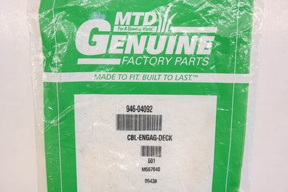 MTD 946-04092 Deck Engagement Cable NOS